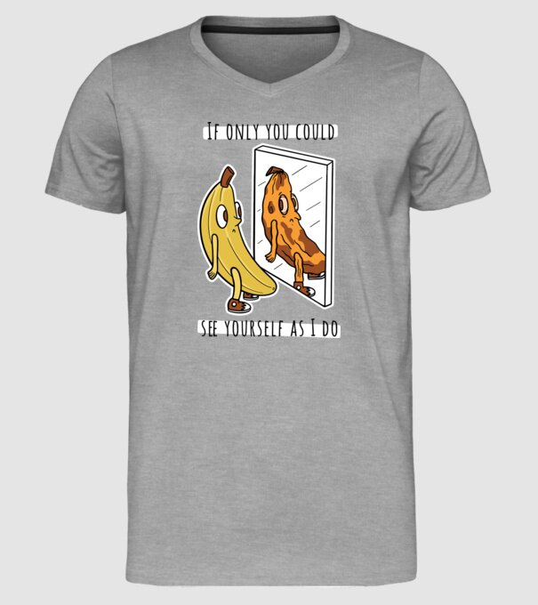 Oglindă Banană model gri pe tricou