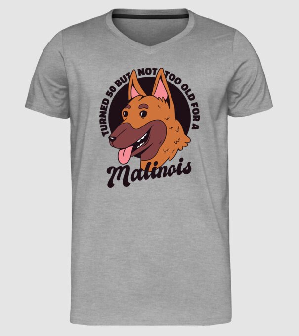 Câine ciobănesc belgian model gri pe tricou
