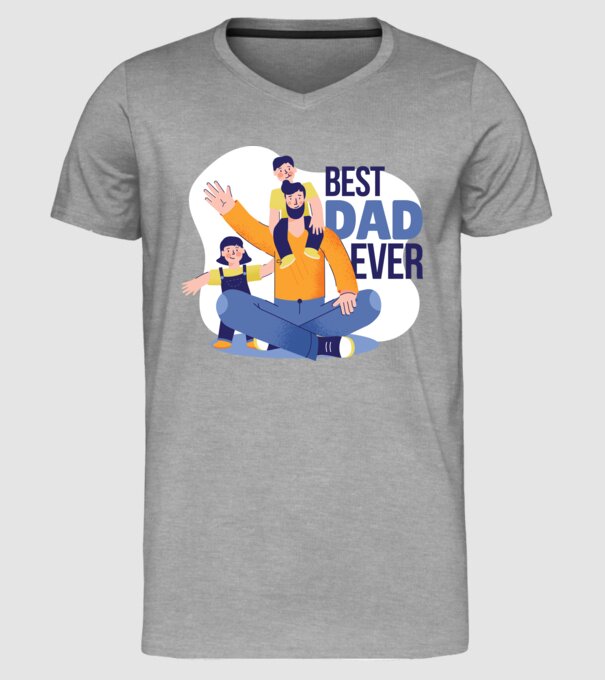 Best Dad ever - Cel mai bun tată model gri pe tricou