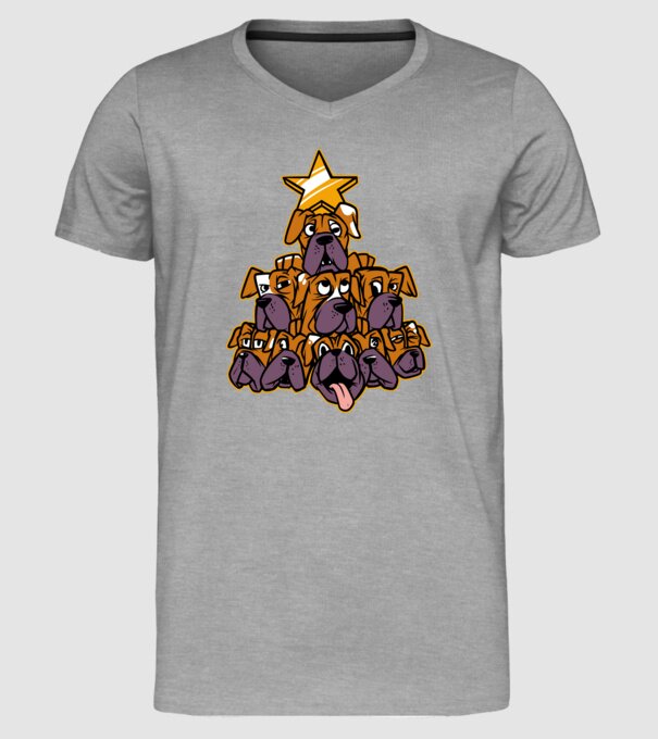 Pom de Crăciun Boxer model gri pe tricou