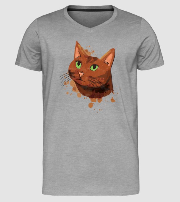 Cap pisică model gri pe tricou