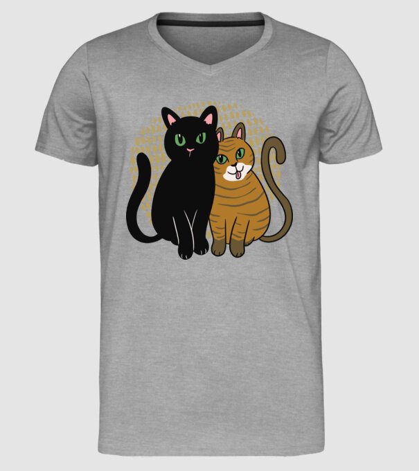 Pisicuțe ghemuite model gri pe tricou