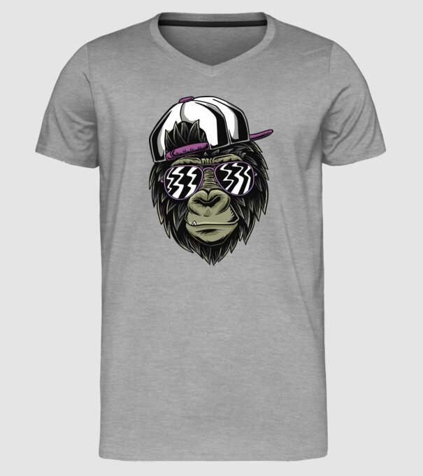 Cool Monkey model gri pe tricou