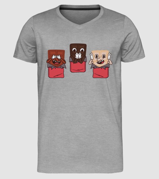 Trio de ciocolată model gri pe tricou