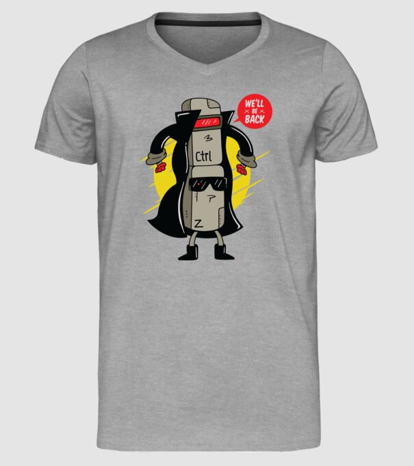 Ctrl Z Terminator Parodie model gri pe tricou
