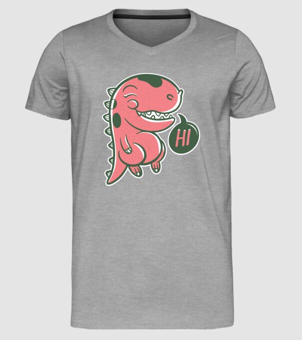 Dinozaur drăguț model gri pe tricou