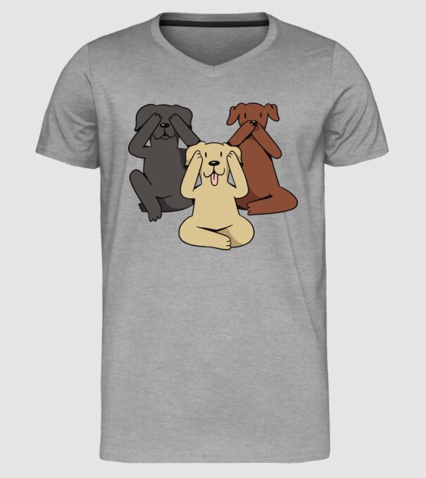 Câini drăguți model gri pe tricou