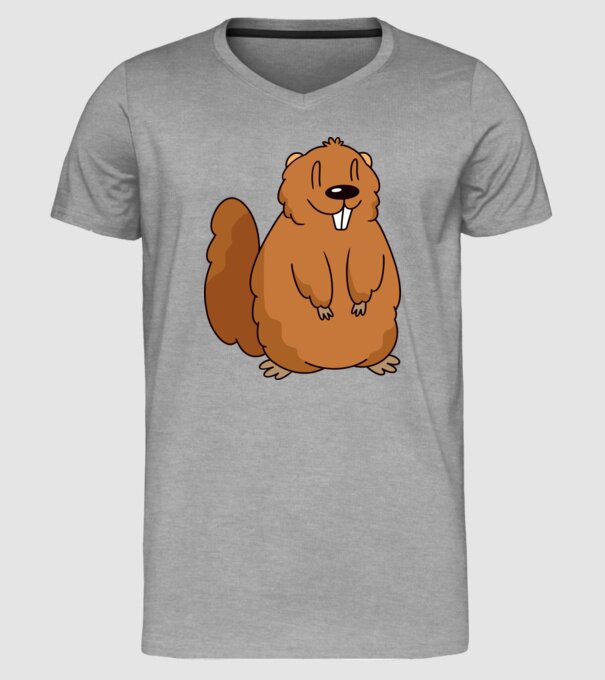 Marmotă drăguță model gri pe tricou