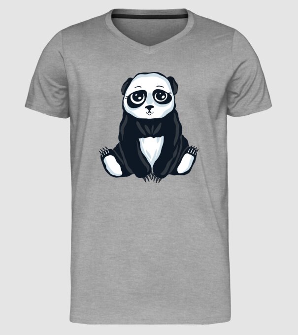 Panda drăguț model gri pe tricou