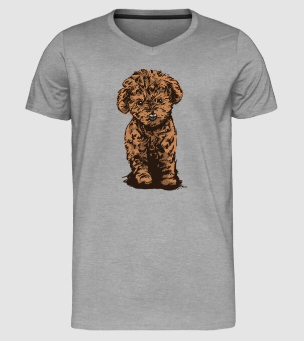 Pudel Drăguț model gri pe tricou