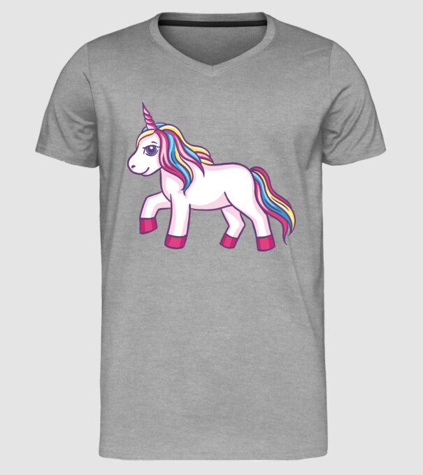 Unicorn drăguț model gri pe tricou