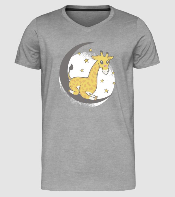 Girafă drăguță model gri pe tricou