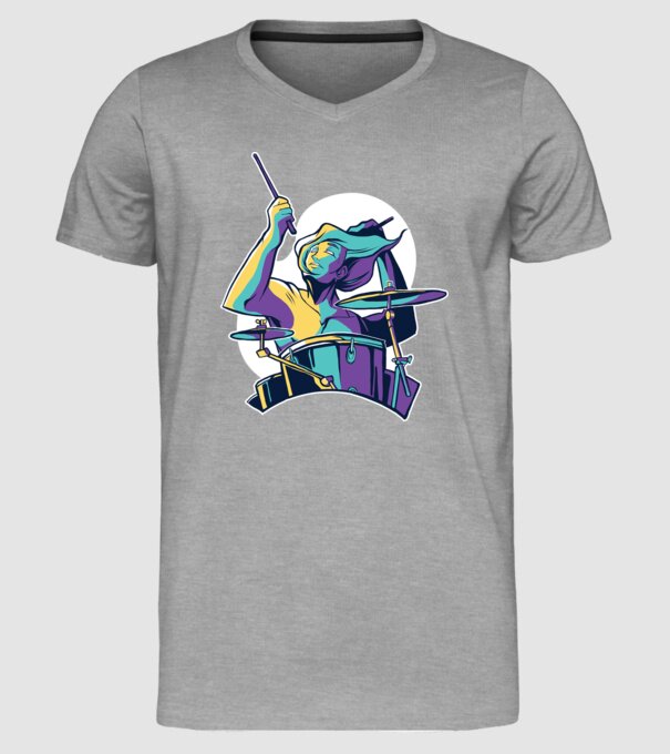 Baterist model gri pe tricou
