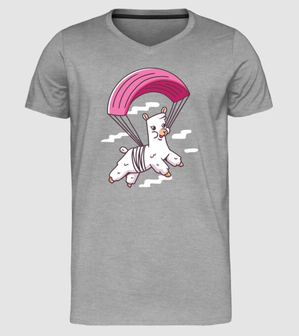 Alpaca parașutist model gri pe tricou