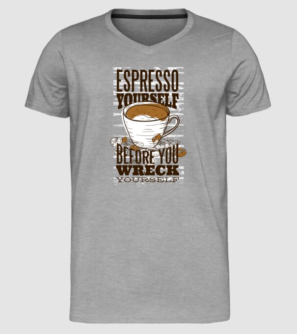 Espresso Yourself cu Cafea model gri pe tricou