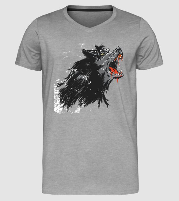 Urlet de lup model gri pe tricou