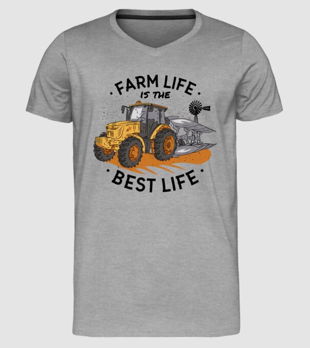 Farm Life is the Best Life Tractor model gri pe tricou