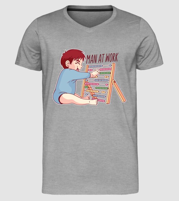 Bărbat la lucru tricou amuzant model gri pe tricou