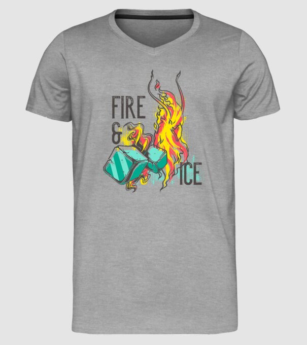 Fire and Ice model gri pe tricou