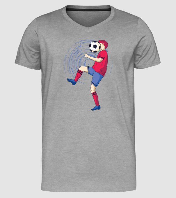 Fotbalist model gri pe tricou