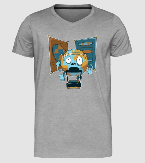 Pământ vs Pământ plat model gri pe tricou