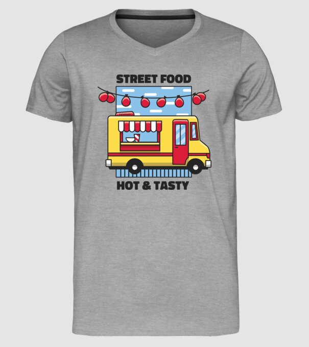Foodtruck model gri pe tricou