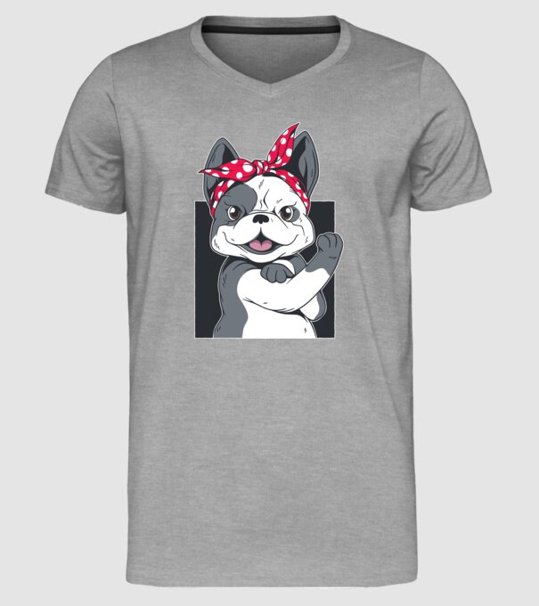Bulldog Francez model gri pe tricou