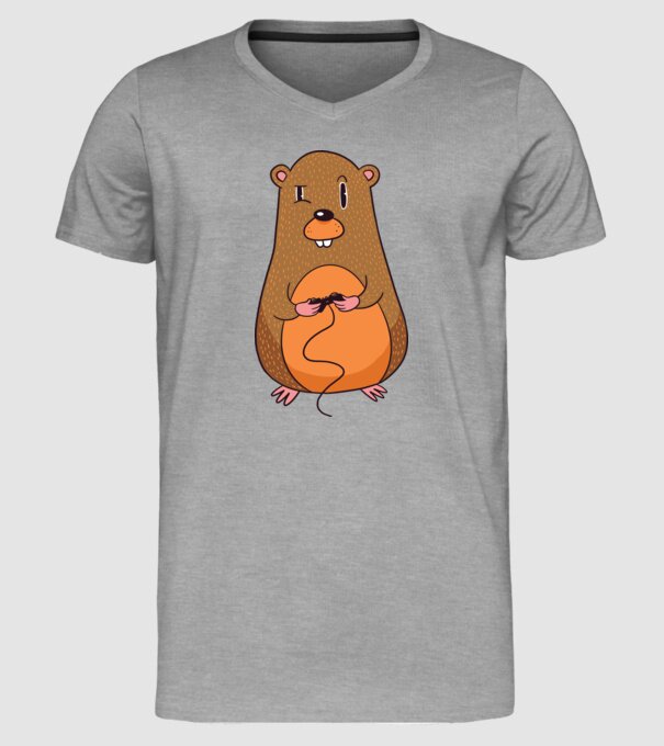 Hamster Gamer model gri pe tricou