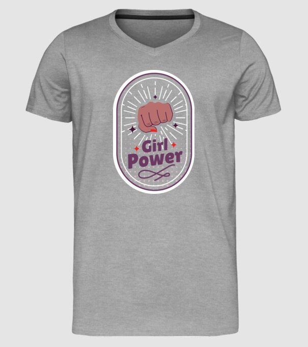 Girl Power Ziua Femeii model gri pe tricou