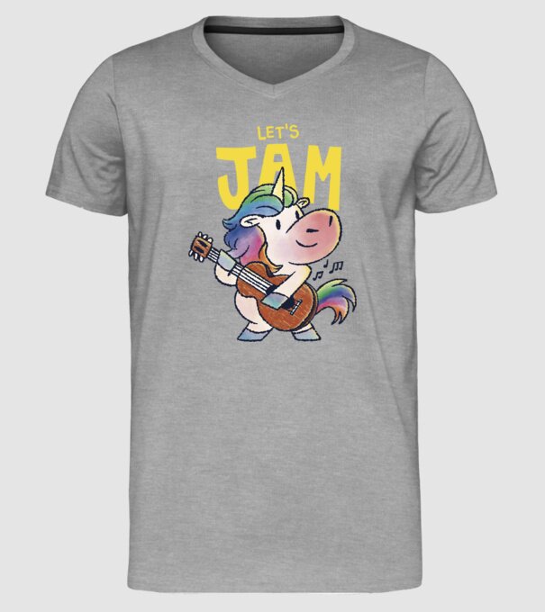 Unicorn cu chitara model gri pe tricou