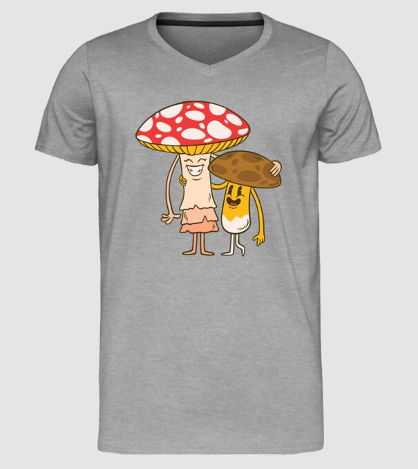 Familie Ciuperci model gri pe tricou