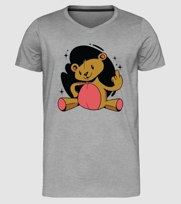 Ursuleț Teddy hain model gri pe tricou