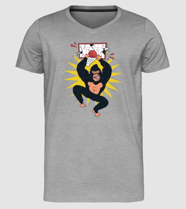 Gorilă baschet model gri pe tricou