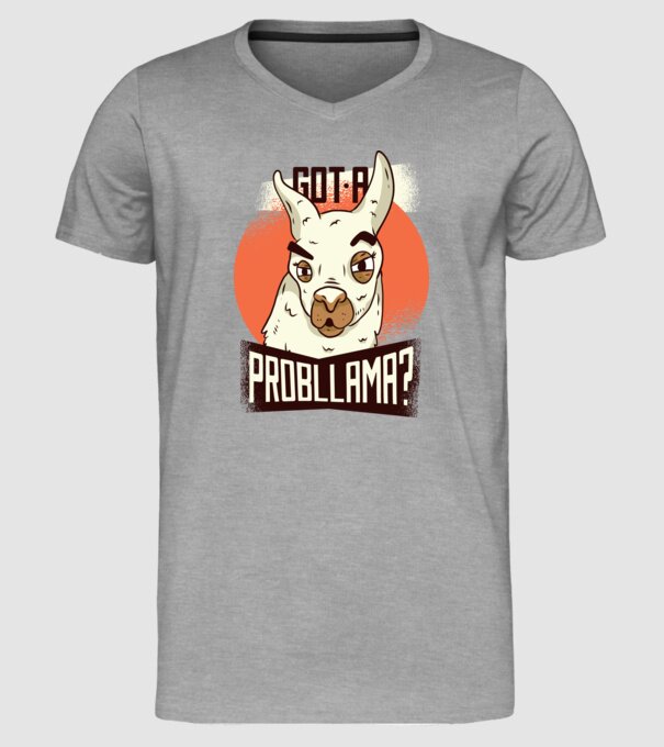 Got a Probllama? Lama model gri pe tricou