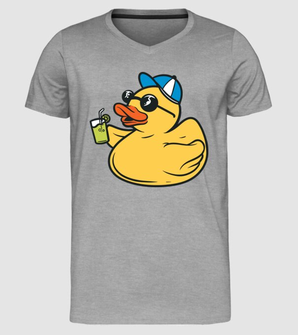 rățușcă de cauciuc Vacanță model gri pe tricou
