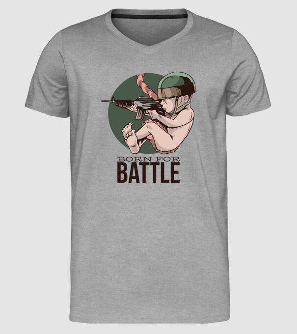 Născut pentru a lupta model gri pe tricou