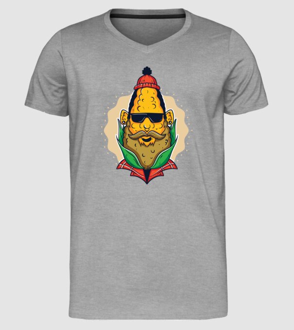 Hipster porumb model gri pe tricou