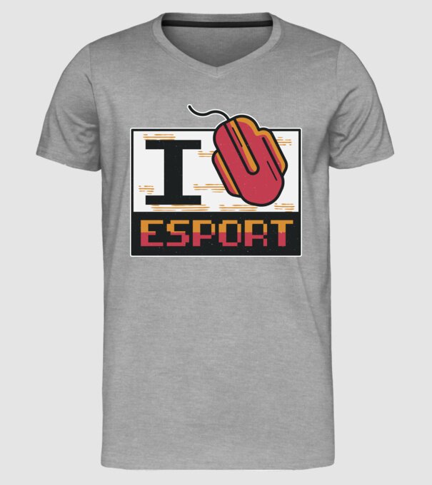 I love Esport model gri pe tricou
