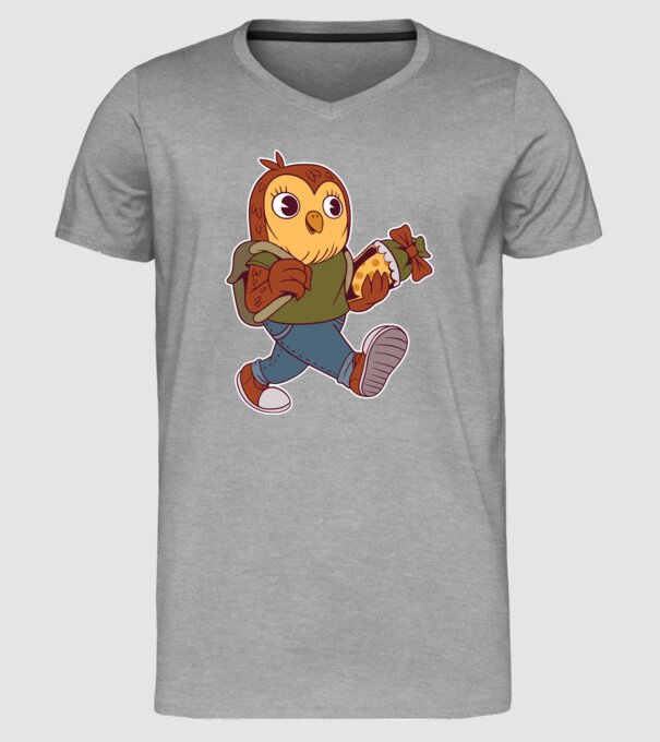 Bufniță școlar model gri pe tricou