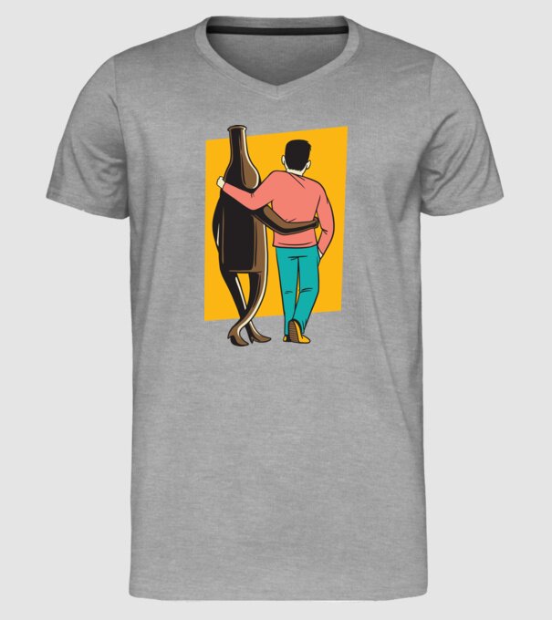 Amici de pahar model gri pe tricou