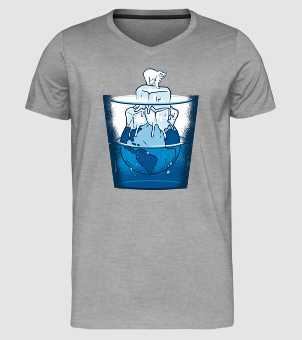Ursul polar în pericol încălzirea globală model gri pe tricou
