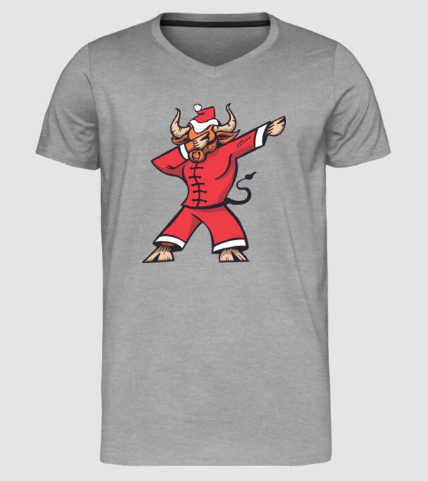 Taur de Crăciun DAB model gri pe tricou