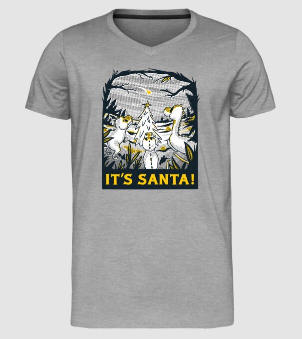 Dinozauri de Crăciun model gri pe tricou