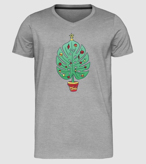 Palmier de Crăciun model gri pe tricou