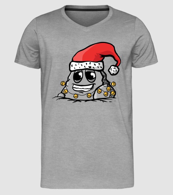 Stâncă de Crăciun model gri pe tricou