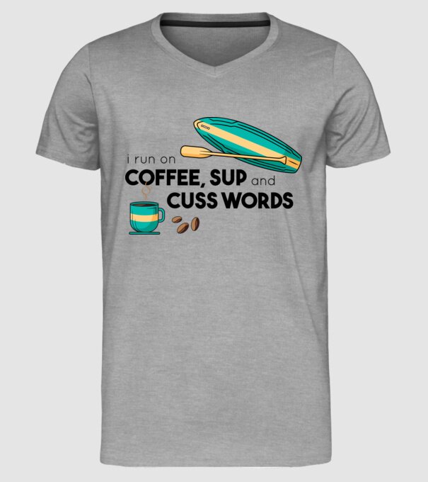 Cafea și SUP model gri pe tricou