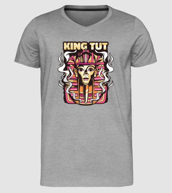 King Tut - Faraonul Tutankhamon model gri pe tricou