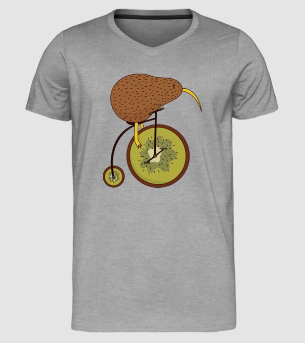 Bicicletă Kiwi model gri pe tricou