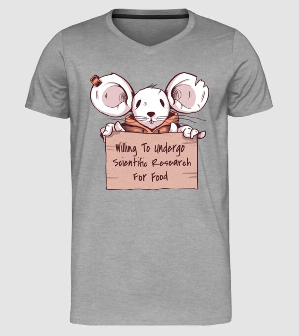 Șoarece Cerșetor model gri pe tricou