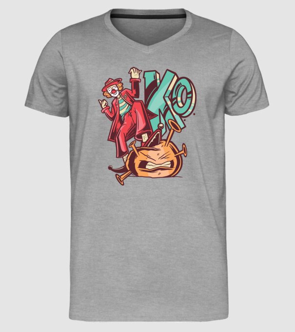 Coronavirus KO model gri pe tricou